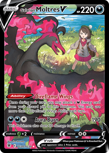 Galarian Moltres V Pokémon TCG card art