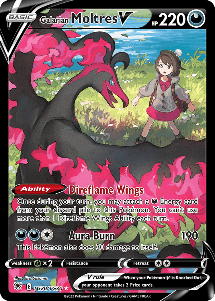 Galarian Moltres V #20 from Astral Radiance Trainer Gallery - Rare Holo V - Illustrated by Jiro Sasumo