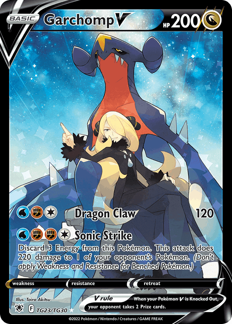 Garchomp V #23 from Astral Radiance Trainer Gallery - Rare Holo V - Illustrated by Taira Akitsu