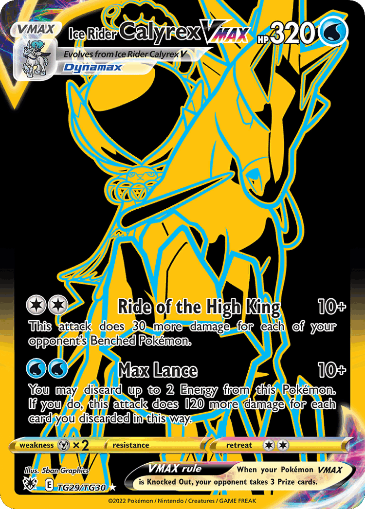 Ice Rider Calyrex VMAX #29 from Astral Radiance Trainer Gallery - Rare Secret - Illustrated by 5ban Graphics