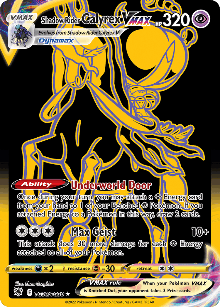 Shadow Rider Calyrex VMAX #30 from Astral Radiance Trainer Gallery - Rare Secret - Illustrated by 5ban Graphics