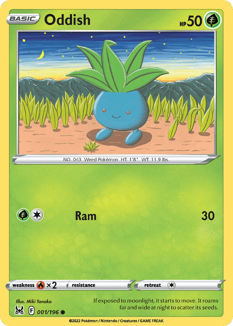 Oddish #1 from Lost Origin - Common - Illustrated by Miki Tanaka