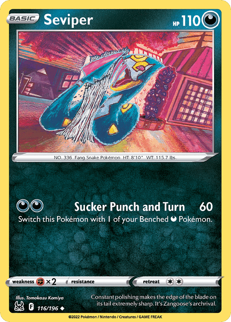Seviper #116 from Lost Origin - Uncommon - Illustrated by Tomokazu Komiya