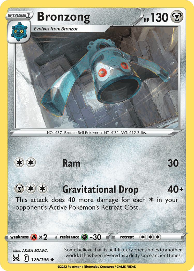 Bronzong #126 from Lost Origin - Uncommon - Illustrated by AKIRA EGAWA