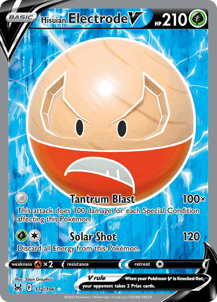 Hisuian Electrode V #172 from Lost Origin - Rare Ultra - Illustrated by 5ban Graphics