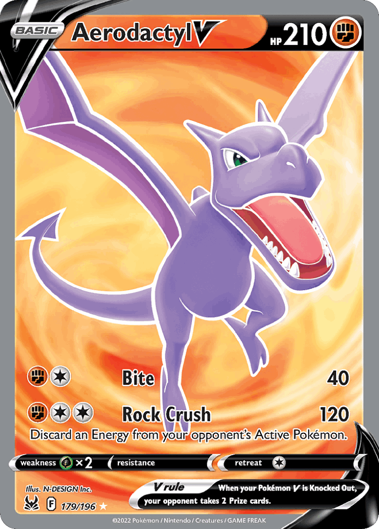 Aerodactyl V #179 from Lost Origin - Rare Ultra - Illustrated by N-DESIGN Inc.