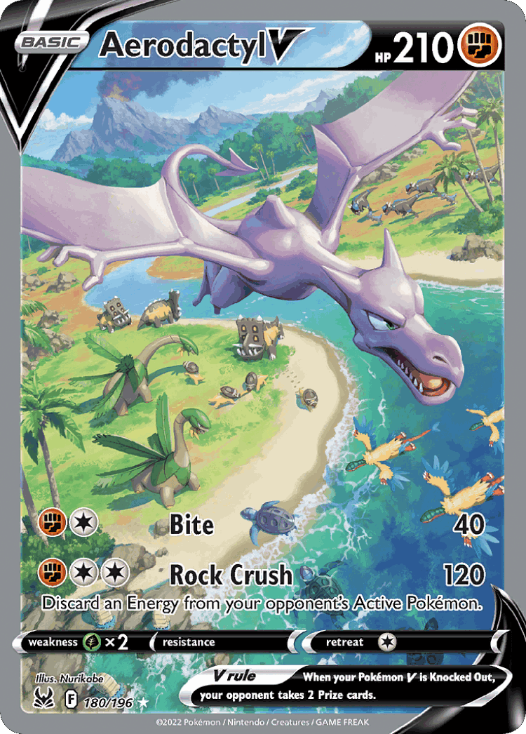 Aerodactyl V #180 from Lost Origin - Rare Ultra - Illustrated by Nurikabe