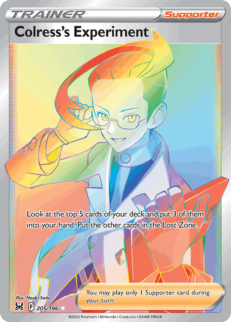 Colress's Experiment #205 from Lost Origin - Rare Rainbow - Illustrated by Naoki Saito