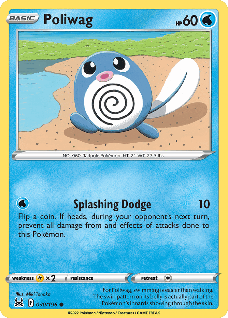 Poliwag #30 from Lost Origin - Common - Illustrated by Miki Tanaka