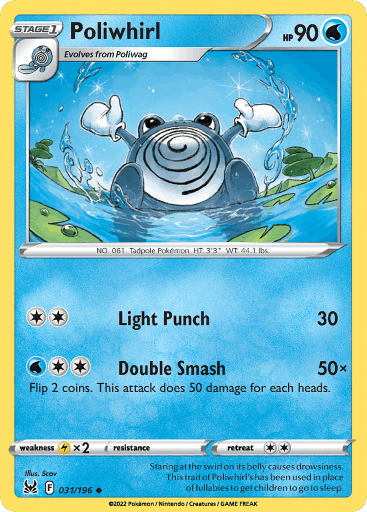 Poliwhirl #31 from Lost Origin - Uncommon - Illustrated by Scav