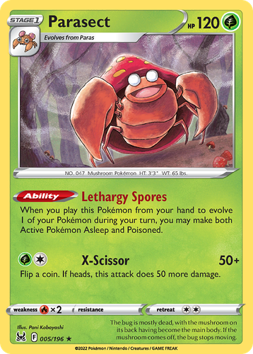 Parasect Pokémon TCG card art