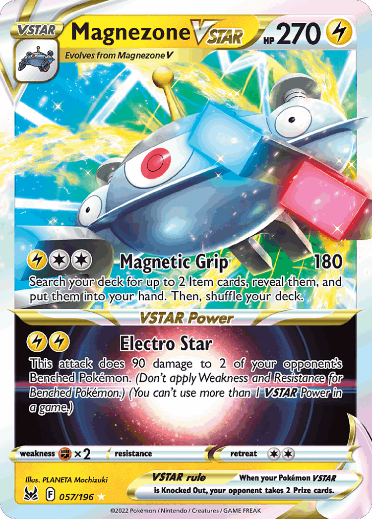Magnezone VSTAR #57 from Lost Origin - Rare Holo VSTAR - Illustrated by PLANETA Mochizuki