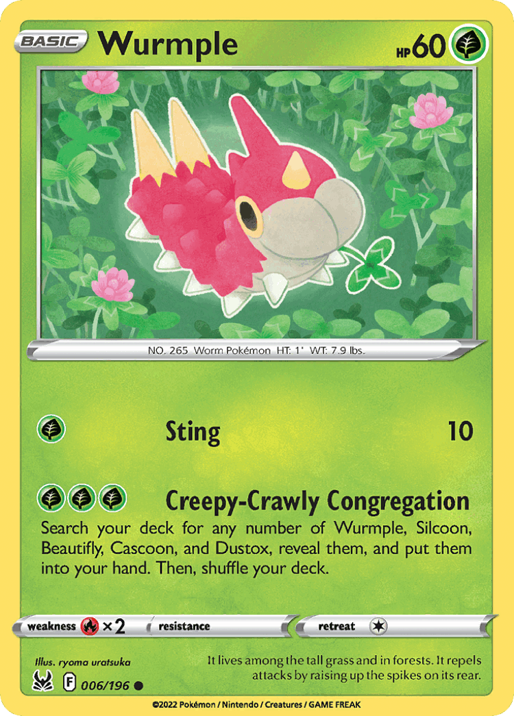 Wurmple #6 from Lost Origin - Common - Illustrated by ryoma uratsuka