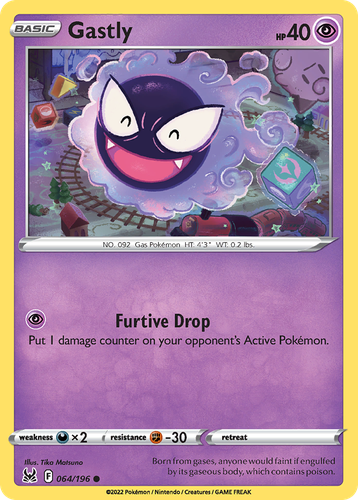 Gastly #64 from Lost Origin - Common - Illustrated by Tika Matsuno