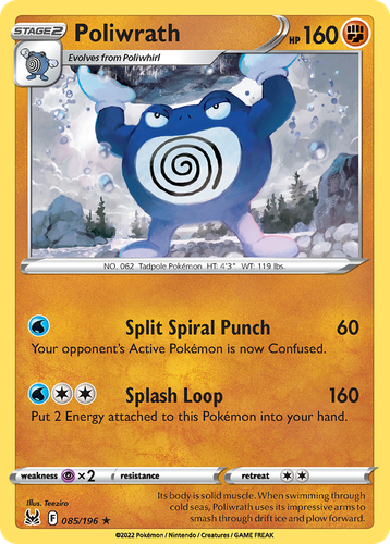 Poliwrath #85 from Lost Origin - Rare - Illustrated by Teeziro