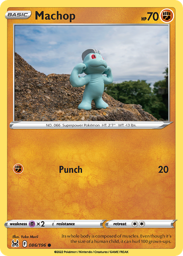 Machop #86 from Lost Origin - Common - Illustrated by Yuka Morii
