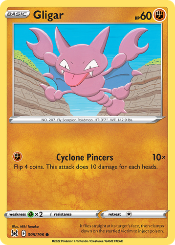 Gligar #95 from Lost Origin - Common - Illustrated by Miki Tanaka