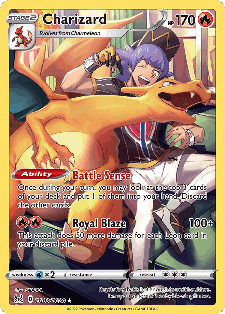 Charizard #3 from Lost Origin Trainer Gallery - Trainer Gallery Rare Holo - Illustrated by GIDORA