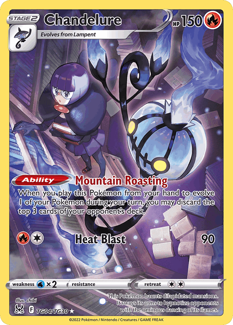 Chandelure #4 from Lost Origin Trainer Gallery - Trainer Gallery Rare Holo - Illustrated by chibi