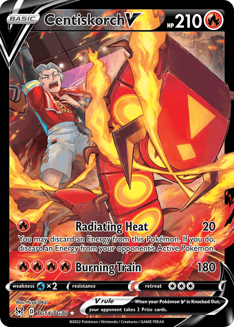 Centiskorch V #14 from Lost Origin Trainer Gallery - Rare Holo V - Illustrated by Yuya Oka
