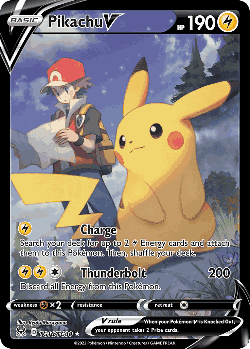 Pikachu V Pokémon TCG card art