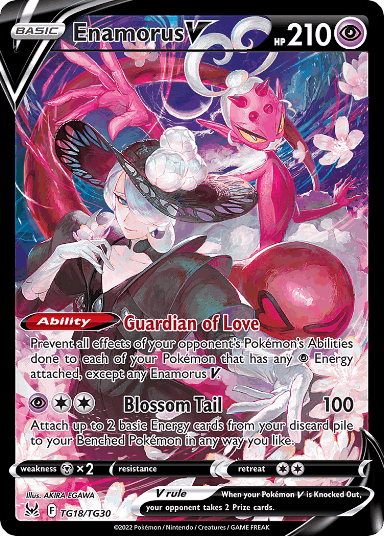 Enamorus V #18 from Lost Origin Trainer Gallery - Rare Holo V - Illustrated by AKIRA EGAWA