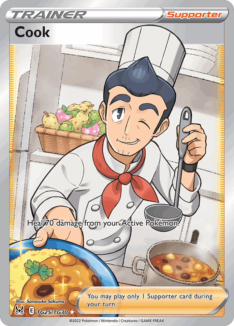 Cook #25 from Lost Origin Trainer Gallery - Rare Ultra - Illustrated by Sanosuke Sakuma