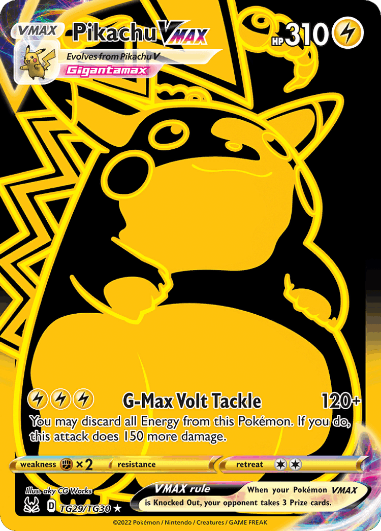 Pikachu VMAX #29 from Lost Origin Trainer Gallery - Rare Secret - Illustrated by aky CG Works