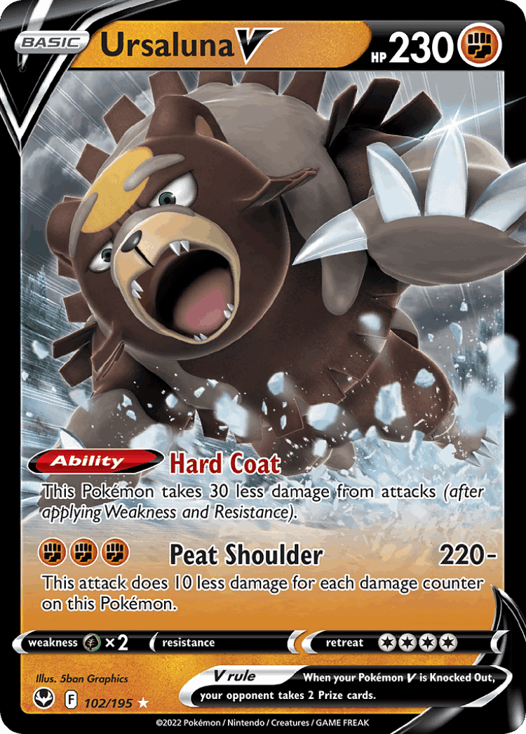 Ursaluna V #102 from Silver Tempest - Rare Holo V - Illustrated by 5ban Graphics