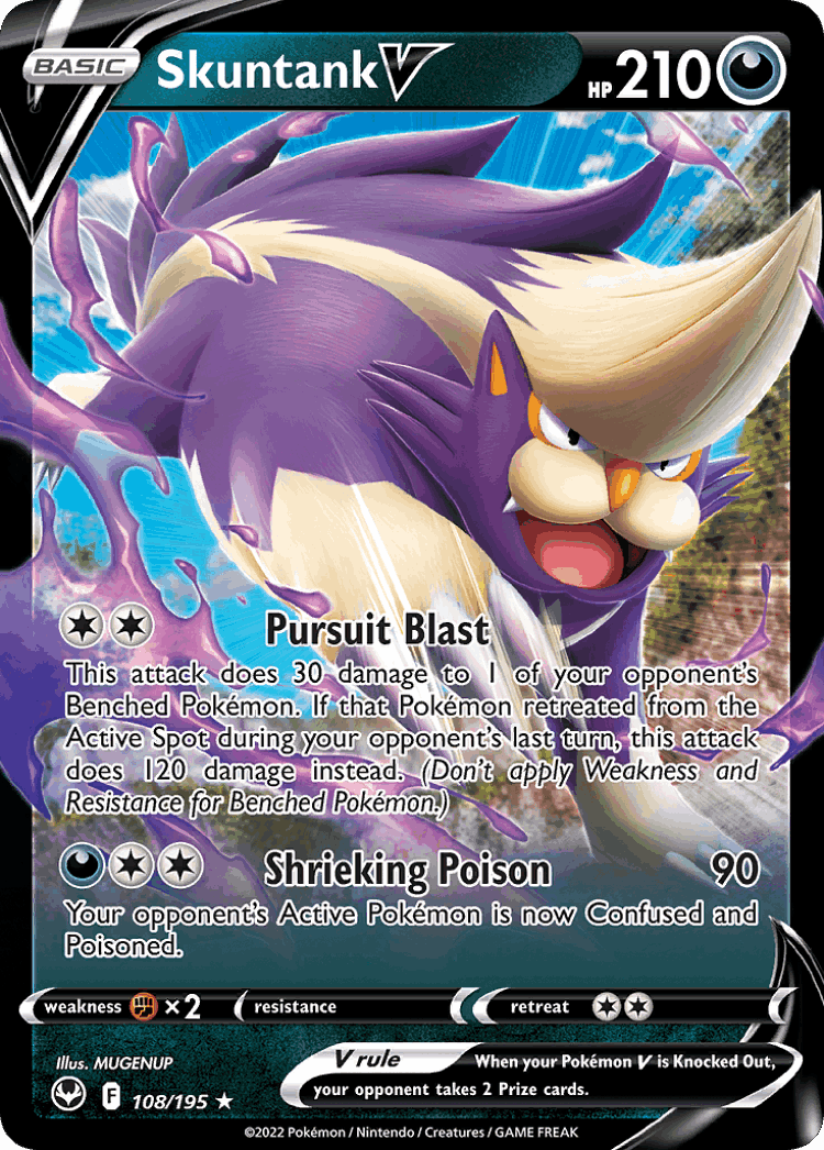 Skuntank V #108 from Silver Tempest - Rare Holo V - Illustrated by MUGENUP