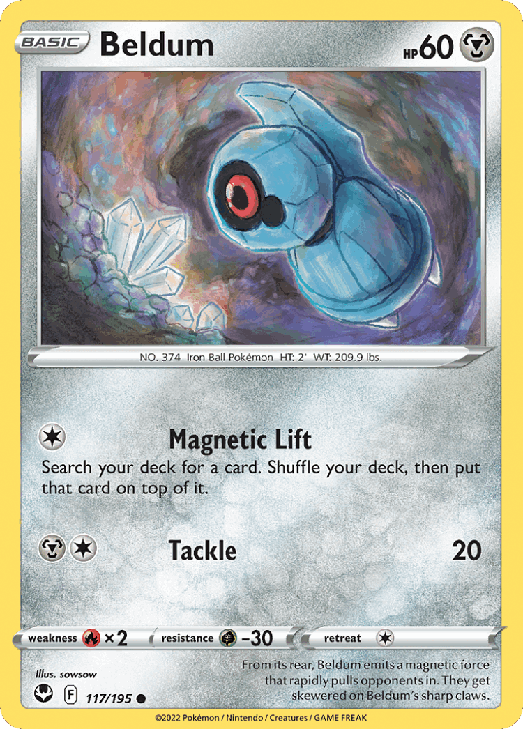 Beldum #117 from Silver Tempest - Common - Illustrated by sowsow