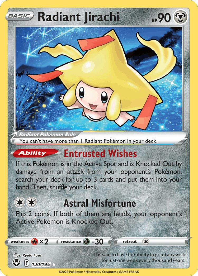 Radiant Jirachi #120 from Silver Tempest - Radiant Rare - Illustrated by Ryuta Fuse