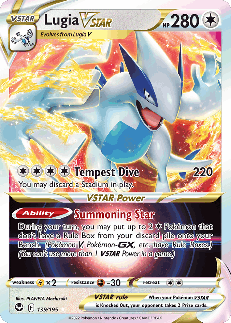 Lugia VSTAR #139 from Silver Tempest - Rare Holo VSTAR - Illustrated by PLANETA Mochizuki