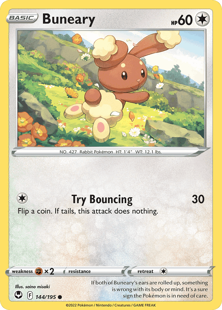 Buneary #144 from Silver Tempest - Common - Illustrated by saino misaki