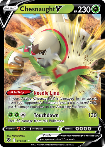 Chesnaught V Pokémon TCG card art