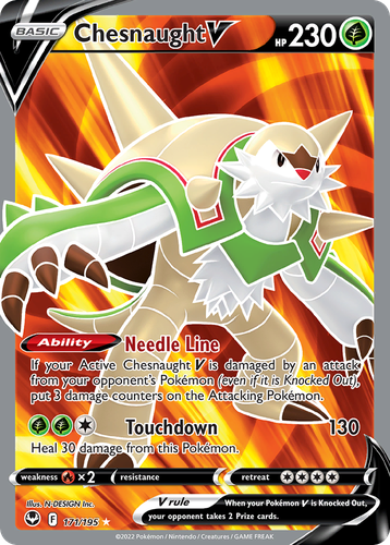 Chesnaught V #171 from Silver Tempest - Rare Ultra - Illustrated by N-DESIGN Inc.