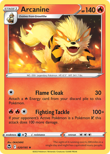 Arcanine Pokémon TCG card art