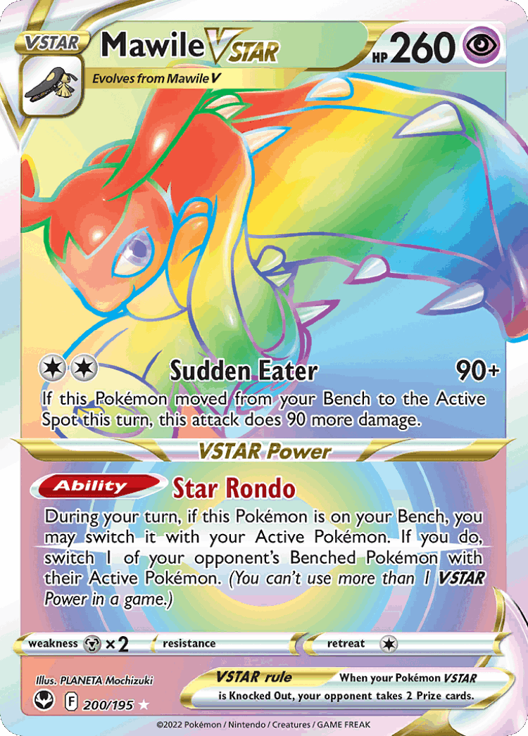Mawile VSTAR #200 from Silver Tempest - Rare Rainbow - Illustrated by PLANETA Mochizuki