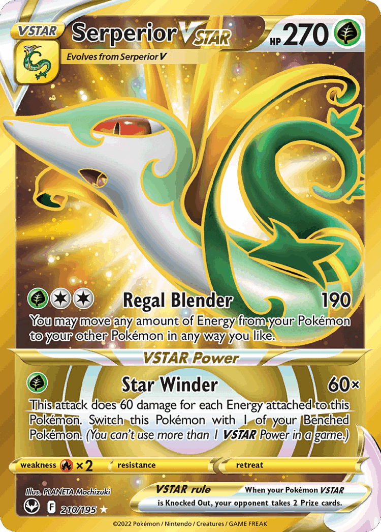 Serperior VSTAR #210 from Silver Tempest - Rare Secret - Illustrated by PLANETA Mochizuki