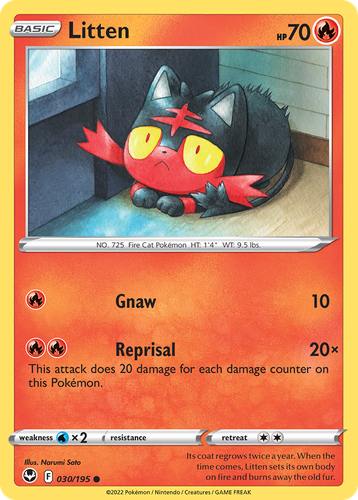 Litten #30 from Silver Tempest - Common - Illustrated by Narumi Sato