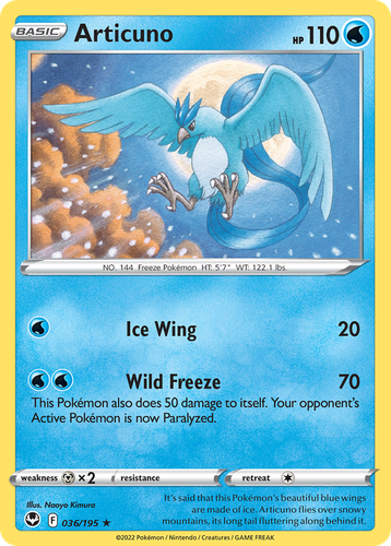 Articuno #36 from Silver Tempest - Rare Holo - Illustrated by Naoyo Kimura