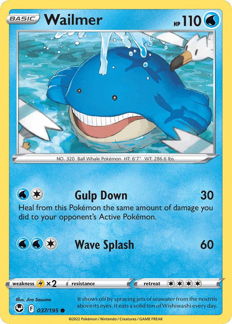 Wailmer #37 from Silver Tempest - Common - Illustrated by Jiro Sasumo