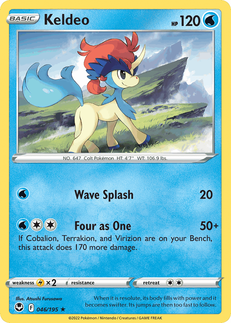 Keldeo #46 from Silver Tempest - Rare - Illustrated by Atsushi Furusawa