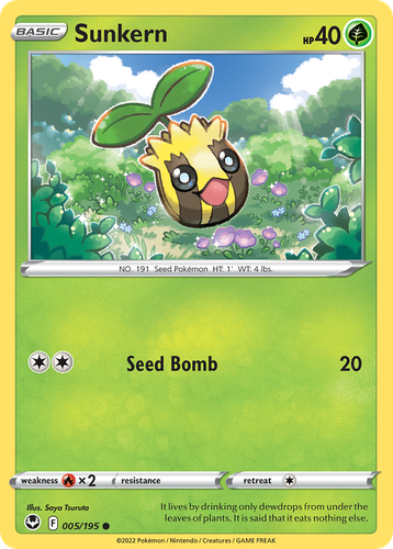 Sunkern #5 from Silver Tempest - Common - Illustrated by Saya Tsuruta