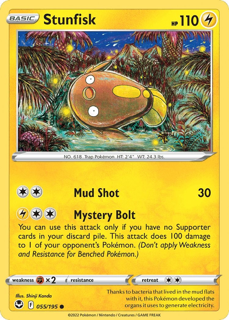 Stunfisk #55 from Silver Tempest - Common - Illustrated by Shinji Kanda