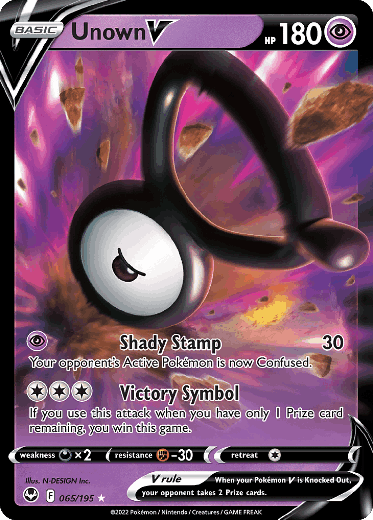 Unown V #65 from Silver Tempest - Rare Holo V - Illustrated by N-DESIGN Inc.