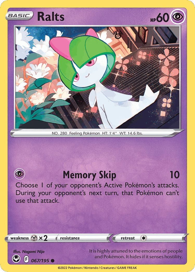 Ralts #67 from Silver Tempest - Common - Illustrated by Nagomi Nijo