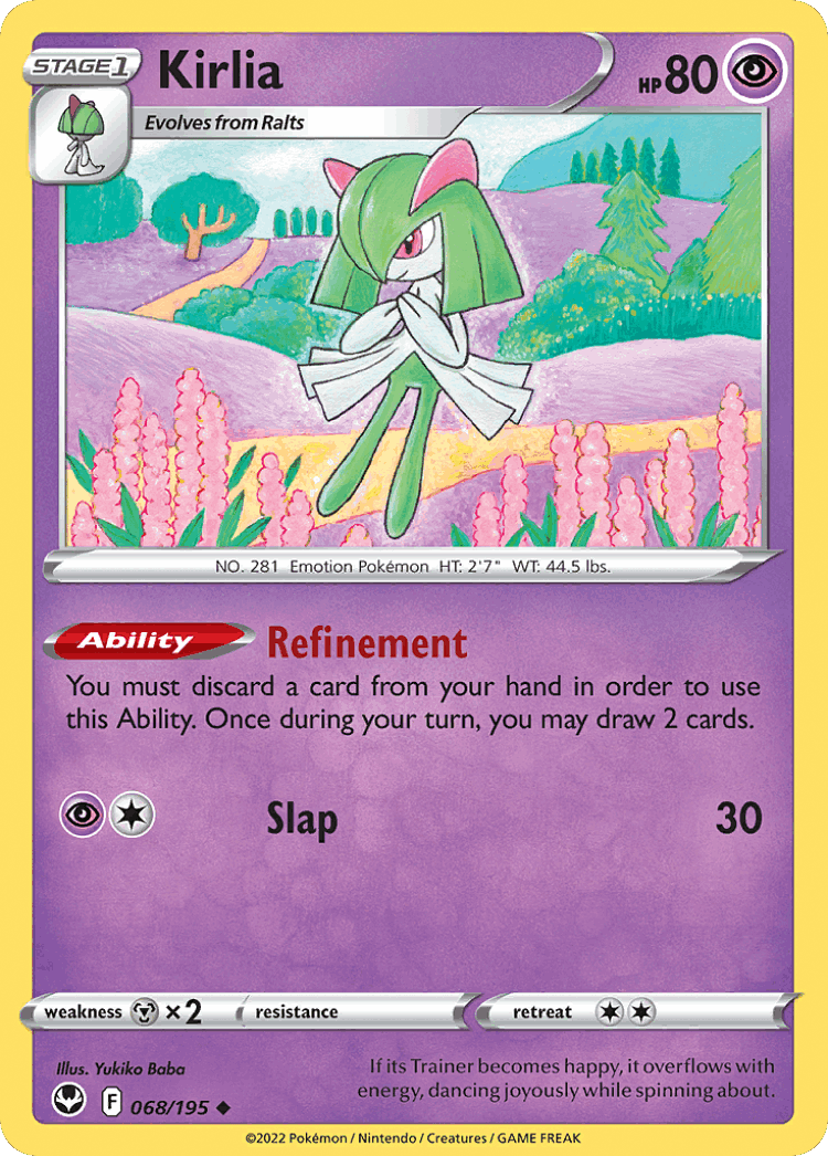 Kirlia #68 from Silver Tempest - Uncommon - Illustrated by Yukiko Baba