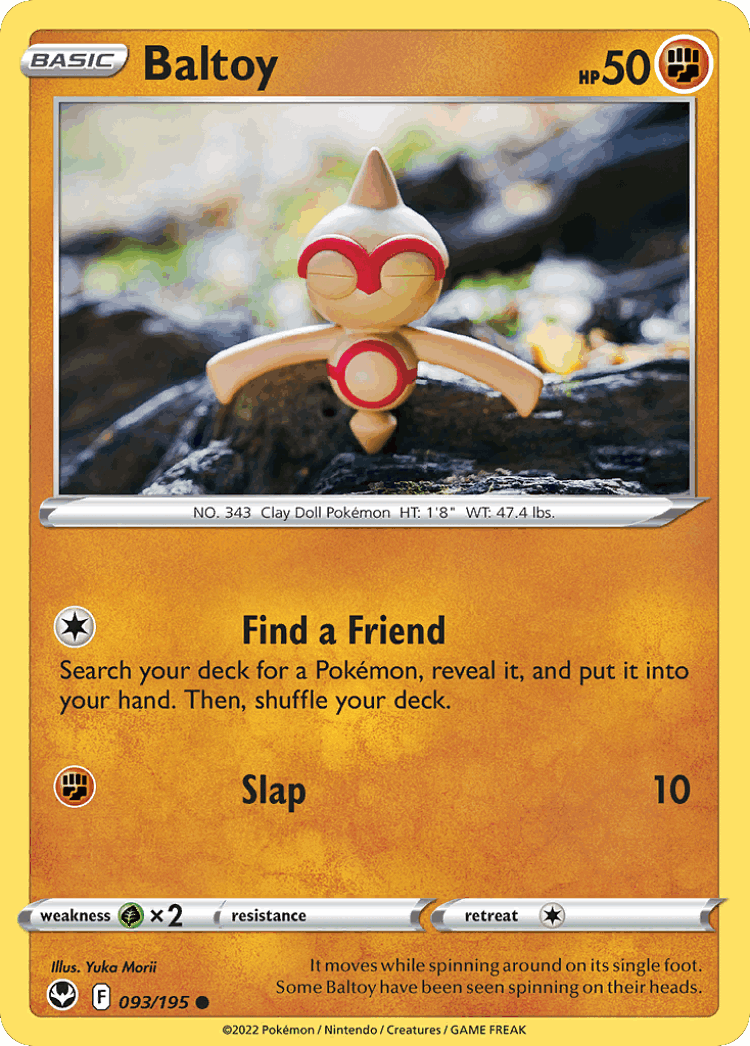 Baltoy #93 from Silver Tempest - Common - Illustrated by Yuka Morii