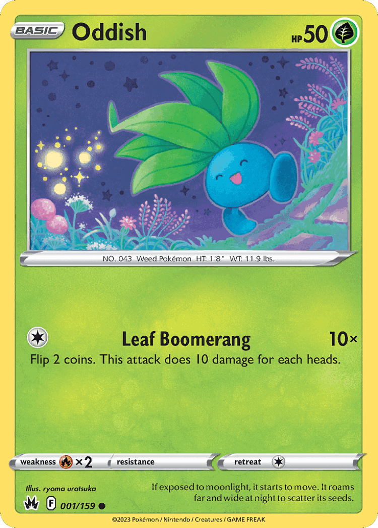Oddish #1 from Crown Zenith - Common - Illustrated by ryoma uratsuka